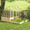 imageGiantex Raised Garden Bed with 3 Trellises 88L x 45W x 43H Set of 2 Wood Planter Box for Vegetables Flowers Herbs Fruits Climbing Plants Cucumber Easy Assembly Outdoor Rectangular Raised Beds88x25x53