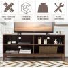 imageGiantex TV Stand Entertainment Center Media TV Console Table for TV up to 65 with 1 Large Drawer 2 Open Shelves Multipurpose Storage TV Cabinet for Living Room Bedroom TV Shelf Stand WalnutWalnut