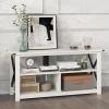 imageGiantex TV Stand for Bedroom TV Cabinet for TV Up to 55 Entertainment Center with Storage Shelf amp Cable Hole XShaped Metal Frame TV Console Table for Living Room BrownWhite