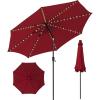imageGiantex 10 ft Patio Umbrella with 112 Solar Meteor Shower Lights Outdoor Table Market Umbrellas with 8 Ribs Tilt Adjustment Crank Handle for Backyard Garden Lawn PoolsideBurgundy