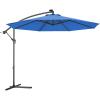 imageGiantex 10ft Offset Patio Umbrella Beige Outdoor Hanging Market Umbrella with Crank amp Cross Base Easy Tilt Adjustment 96 Sunlight ProtectionBlue