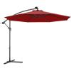 imageGiantex 10ft Offset Patio Umbrella Beige Outdoor Hanging Market Umbrella with Crank amp Cross Base Easy Tilt Adjustment 96 Sunlight ProtectionBurgundy