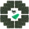 imageGiantex 12PCS 20x20inch Artificial Boxwood Panels 333 Square Feet Faux Greenery Wall Privacy Hedge Screen for Wedding Decorations Fence Backdrop Outdoor Patio Garden Topiary Hedge Protective ScreenGreen Peanut Leaves