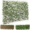 imageGiantex 3PCS Expandable Artificial Hedges Faux Ivy Leaves Fence Stretchable Artificial Ivy Privacy Fence Screen Decorative Trellis for Backdrop Outdoor Garden Porch Patio Home Decorations