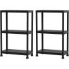 imageGiantex 4Tier HeavyDuty Plastic Storage Shelves Freestanding Garage Shelving Unit MultiUse Organizer Rack for Pantry Kitchen Laundry NoTool Assembly Black 224 x 125 x 532