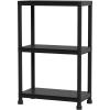 imageGiantex 4Tier HeavyDuty Plastic Storage Shelves Freestanding Garage Shelving Unit MultiUse Organizer Rack for Pantry Kitchen Laundry NoTool Assembly Black 224 x 125 x 531