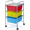 imageGiantex 6 Storage Drawer Cart Rolling Organizer Cart for Tools Scrapbook Paper Home Office School Multipurpose Mobile Utility Cart IvoryRedGreenTurquoise