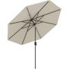 imageGiantex 9ft Patio Umbrella Outdoor Market Table Umbrella wPush Button Tilt and Crank 180G Polyester Fabric and Sturdy Ribs Sun Canopy Umbrellas for Patio Garden Beach Deck PoolBeige