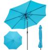imageGiantex 9ft Patio Umbrella Outdoor Market Table Umbrella wPush Button Tilt and Crank 180G Polyester Fabric and Sturdy Ribs Sun Canopy Umbrellas for Patio Garden Beach Deck PoolBlue