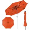 imageGiantex 9ft10ft Outdoor Patio umbrella with Solar Lights Table Market Umbrella with Crank and Pushbutton Tilt System Solar LED Lighted Patio Umbrella for Backyard Deck Pool BeachOrange