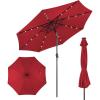 imageGiantex 9ft10ft Outdoor Patio umbrella with Solar Lights Table Market Umbrella with Crank and Pushbutton Tilt System Solar LED Lighted Patio Umbrella for Backyard Deck Pool BeachBurgundy