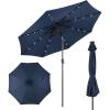 imageGiantex 9ft10ft Outdoor Patio umbrella with Solar Lights Table Market Umbrella with Crank and Pushbutton Tilt System Solar LED Lighted Patio Umbrella for Backyard Deck Pool BeachNavy