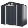 imageGiantex Outdoor Storage Shed with Double Sliding Door Galvanized Metal Garden Storage Room Front and Back Vent Weather Resistant Tool Storage Shed for Backyard Patio Lawn 11 x 8 FT7 x 4 FT