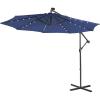 imageGiantex Patio Umbrella 10 Ft Pool Umbrellas with 32 LED Lights Solar Powered Offset Umbrella 8 Ribs Cantilever Umbrella with Tilting Adjustment HeavyDuty Outdoor UmbrellasNavy