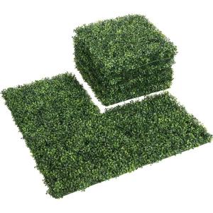 imageGiantex 12PCS 20x20inch Artificial Boxwood Panels 333 Square Feet Faux Greenery Wall Privacy Hedge Screen for Wedding Decorations Fence Backdrop Outdoor Patio Garden Topiary Hedge Protective ScreenGreen Boxwood