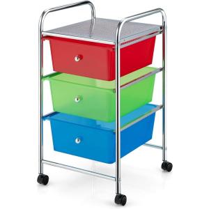 imageGiantex 6 Storage Drawer Cart Rolling Organizer Cart for Tools Scrapbook Paper Home Office School Multipurpose Mobile Utility Cart IvoryMulticolor