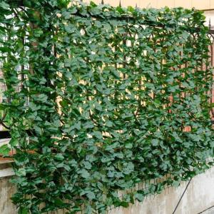 imageGiantex Artificial Faux Ivy Privacy Fence 95x40 Artificial Hedge Faux Ivy Vine Leaf Greenery Wall Screen Decorative Trellis Fence Covering for Outdoor Porch Garden Patio118x59