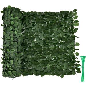 imageGiantex Artificial Ivy Privacy Fence Screen 118 x 394 Artificial Hedges Fence Faux Ivy Vine Greenery Wall Outdoor Privacy Fence Covering for Yard Garden Patio Decoration GreenDark Green