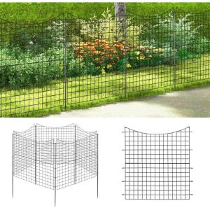 imageGiantex Decorative Garden Fence 5 Pack 39H x 145ft L Rustproof Metal Wire Border Outdoor Animal Barrier No Dig Fencing Flower Bed Edging Fence for Yard Patio Landscape Decor
