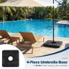 imageGiantex 4Piece Fillable Offset Patio Umbrella Base 178 lbs Heavy Duty Cantilever Umbrella Stand with EasyFill Water amp Sand Spouts HDPE Base Plates for Garden Deck amp Poolside1780 Pounds