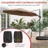 imageGiantex Offset Patio Umbrella Base  243 lbs Fillable Cantilever Umbrella Stand with Wheels Heavy Duty HDPE Sand Water Weighted Market Umbrella Base for Garden Poolside Yard Outdoor2250 Pounds