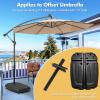 imageGiantex Offset Patio Umbrella Base  243 lbs Fillable Cantilever Umbrella Stand with Wheels Heavy Duty HDPE Sand Water Weighted Market Umbrella Base for Garden Poolside Yard Outdoor2430 Pounds