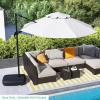 imageGiantex Offset Patio Umbrella Base  243 lbs Fillable Cantilever Umbrella Stand with Wheels Heavy Duty HDPE Sand Water Weighted Market Umbrella Base for Garden Poolside Yard Outdoor2850 Pounds