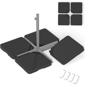 imageGiantex 4Piece Fillable Offset Patio Umbrella Base 178 lbs Heavy Duty Cantilever Umbrella Stand with EasyFill Water amp Sand Spouts HDPE Base Plates for Garden Deck amp Poolside2250 Pounds