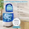 imageGiantex Portable Mini Washing Machine 55 lbs Capacity Small Compact Laundry Washer with Spin Tub amp Drain Hose Semiautomatic Washer Machine for Apartment Dorms RV Home BlueBlue