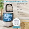 imageGiantex Portable Mini Washing Machine 55 lbs Capacity Small Compact Laundry Washer with Spin Tub amp Drain Hose Semiautomatic Washer Machine for Apartment Dorms RV Home BlueGrey