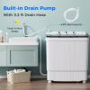 imageGiantex Portable Washing Machine 176lbs Compact Washer Spinner Combo with Pump Drain Twin Tub 11lbs Wash amp 66lbs Spin Lavadoras Portatiles for Apartment RV Dorm College White amp BlackWhite  Black