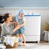 imageGiantex Portable Washing Machine 176lbs Compact Washer Spinner Combo with Pump Drain Twin Tub 11lbs Wash amp 66lbs Spin Lavadoras Portatiles for Apartment RV Dorm College White amp BlackWhite  Blue