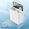 imageGiantex Portable Washing Machine 176lbs Compact Washer Spinner Combo with Pump Drain Twin Tub 11lbs Wash amp 66lbs Spin Lavadoras Portatiles for Apartment RV Dorm College White amp BlackWhite  Black