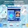 imageGiantex Portable Washing Machine 176lbs Compact Washer Spinner Combo with Pump Drain Twin Tub 11lbs Wash amp 66lbs Spin Lavadoras Portatiles for Apartment RV Dorm College White amp BlackWhite  Blue