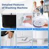 imageGiantex Portable Washing Machine 176lbs Compact Washer Spinner Combo with Pump Drain Twin Tub 11lbs Wash amp 66lbs Spin Lavadoras Portatiles for Apartment RV Dorm College White amp BlackWhite  Black
