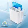 imageGiantex Portable Washing Machine 176lbs Compact Washer Spinner Combo with Pump Drain Twin Tub 11lbs Wash amp 66lbs Spin Lavadoras Portatiles for Apartment RV Dorm College White amp BlackWhite  Blue