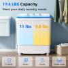imageGiantex Portable Washing Machine 176lbs Compact Washer Spinner Combo with Pump Drain Twin Tub 11lbs Wash amp 66lbs Spin Lavadoras Portatiles for Apartment RV Dorm College White amp BlackWhite  Blue