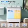 imageGiantex Portable Washing Machine 176lbs Compact Washer Spinner Combo with Pump Drain Twin Tub 11lbs Wash amp 66lbs Spin Lavadoras Portatiles for Apartment RV Dorm College White amp BlackWhite  Black