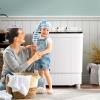 imageGiantex Portable Washing Machine 176lbs Compact Washer Spinner Combo with Pump Drain Twin Tub 11lbs Wash amp 66lbs Spin Lavadoras Portatiles for Apartment RV Dorm College White amp BlackWhite  Black
