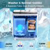 imageGiantex Portable Washing Machine 176lbs Compact Washer Spinner Combo with Pump Drain Twin Tub 11lbs Wash amp 66lbs Spin Lavadoras Portatiles for Apartment RV Dorm College White amp BlackWhite  Black
