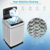 imageGiantex Portable Washing Machine 2 in 1 Full Automatic Laundry Washer 15CuFt 11lbs Capacity Washing and Spinning Combo 8 Programs 10 Water Levels Energy Saving Top Load Washer for Apartment DormGray
