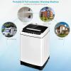imageGiantex Portable Washing Machine 2 in 1 Full Automatic Laundry Washer 15CuFt 11lbs Capacity Washing and Spinning Combo 8 Programs 10 Water Levels Energy Saving Top Load Washer for Apartment DormWhite