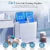 imageGiantex Portable Washing Machine 26lbs Washer and Spinner Combo18 lbs Washing 8 lbs Spinning Builtin Drain Pump wTimer Control Dorm Apartment Twin Tub Mini Laundry Washer Gray WhiteBlue  White