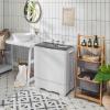 imageGiantex Portable Washing Machine 26lbs Washer and Spinner Combo18 lbs Washing 8 lbs Spinning Builtin Drain Pump wTimer Control Dorm Apartment Twin Tub Mini Laundry Washer Gray WhiteGray  White