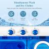 imageGiantex Portable Washing Machine 26lbs Washer and Spinner Combo18 lbs Washing 8 lbs Spinning Builtin Drain Pump wTimer Control Dorm Apartment Twin Tub Mini Laundry Washer Gray WhiteBlue  White