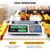 imageGiantex Price Computing Scale 66 lb30 kg Rechargeable Commercial Food Scale with Dual LCD Display Stainless Steel Platform Commercial Grade Food Weighing for Meat Shop Farmer Market Deli