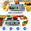 imageGiantex Price Computing Scale 66 lb30 kg Rechargeable Commercial Food Scale with Dual LCD Display Stainless Steel Platform Commercial Grade Food Weighing for Meat Shop Farmer Market Deli