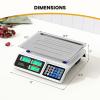imageGiantex Price Computing Scale 66 lb30 kg Rechargeable Commercial Food Scale with Dual LCD Display Stainless Steel Platform Commercial Grade Food Weighing for Meat Shop Farmer Market Deli