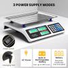imageGiantex Price Computing Scale 66 lb30 kg Rechargeable Commercial Food Scale with Dual LCD Display Stainless Steel Platform Commercial Grade Food Weighing for Meat Shop Farmer Market Deli