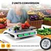 imageGiantex Price Computing Scale 66 lb30 kg Rechargeable Commercial Food Scale with Dual LCD Display Stainless Steel Platform Commercial Grade Food Weighing for Meat Shop Farmer Market Deli